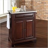 Crosley Furniture Newport Stainless Steel Top Mahogany Kitchen Island