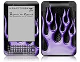 Skin for Amazon Kindle 3 (with 6 inch display) - Metal Flames Purple by WraptorSkinz