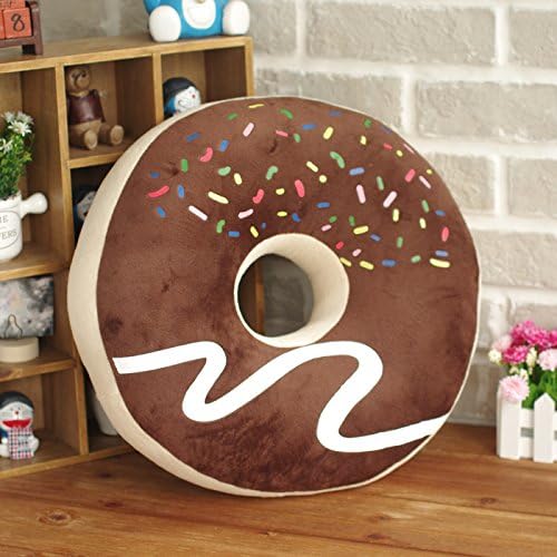 Creative 3d Chocolate Donut Cushion Plush Pillow Office Chair Cushion 38cm*38cm*14cm (brown)