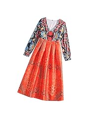V-neck Floral Print Pleated  Dress