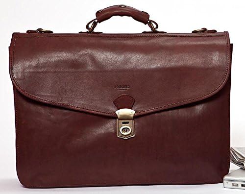 I Medici Cartellone Europa Triple Compartment Italan Leather Briefcase