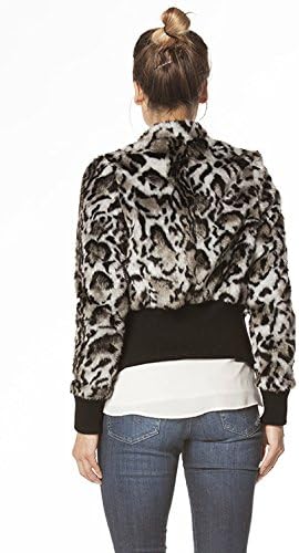 CARMIN Leopard Print Fur Jacket With Ribbed Waist