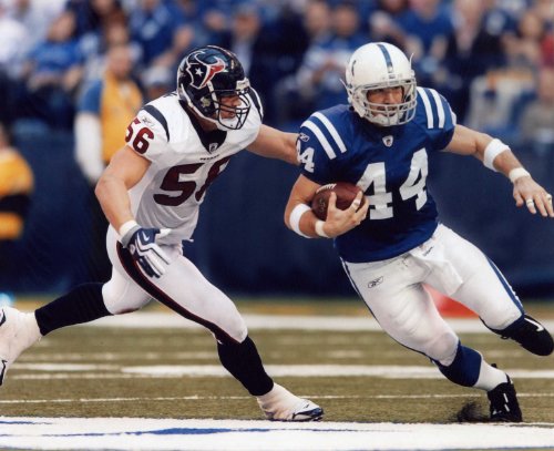 BRIAN CUSHING HOUSTON TEXANS 8X10 HIGH GLOSSY SPORTS ACTION PHOTO (M)