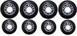 BLACK Inline Skate Wheels HiLo Set 72/80mm 82a OUTDOOR