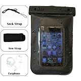 QQ-Tech® Audio Waterproof Case Bag for iPhone with Built in Headphone Adapter, Waterproof Earphones, Removable Strap Armband for iPhone 3, iPhone 4, iPhone 4S, iPhone 5, iPod Touch, Nokia Lumia 900, Nokia Lumia 800, and other Android Smartphone / DROID, with Gym / Sport / Jogging Armband