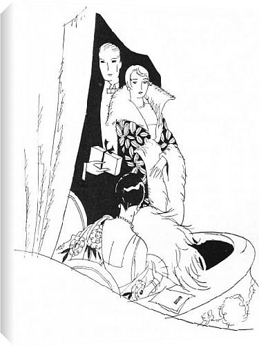 Canvas Prints of Art deco illustration of guests in a theatre box, 1920s from Mary Evans