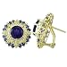 18k Gold Over Sterling Silver Round Amethyst and Iolite Earrings