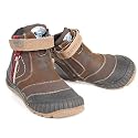 KIDS Kinder Winter Halbstiefel, Decksohle Leder, dunkelbraun-schwarz