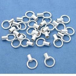 25 Sterling Silver Crimp Necklace Cord End Beading 7mm