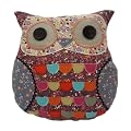Patchwork Owl Cushion - purple