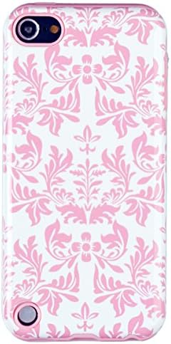 DandyCase 2in1 Hybrid High Impact Hard Pink & White Floral Pattern + Silicone Case Cover for Apple iPod Touch 5 5G (5th generation) + DandyCase Screen Cleaner