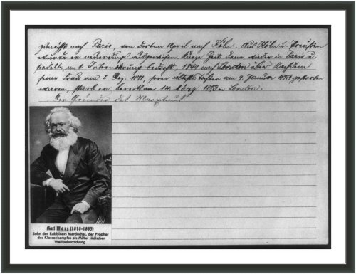 Cover image : Historic Print (L): [Index card for Nazi biographical archive, listing Marx's nationality as Jude