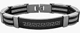 Mens Stainless Steel & Rubber Bracelet