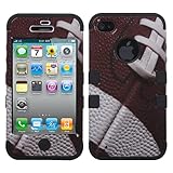 MYBAT Football/Black TUFF Hybrid Phone Protector Cover for APPLE iPhone 4S/4