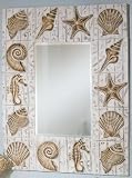 Seashell Framed Mirror 32"hx25.5"w Multi