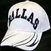 Dallas Adjustable Bent Brim Baseball Cap with Stripes on Bill (White)