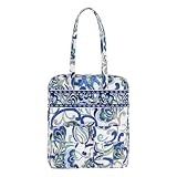 Vera Bradley Tall Zip Tote (Clearance) (Mediterranean White)