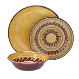 Yellow Swirl 12-pc. Dinnerware Set