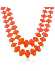 2 Row Graduated Color Block Necklace, 18"