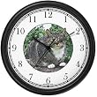 Cat in Garden Wall Clock by WatchBuddy Timepieces (White Frame)
