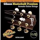 Gibson Masterbuilt Premium Phosphor Bronze Acoustic Guitar Strings, Ultra Light 11-52
