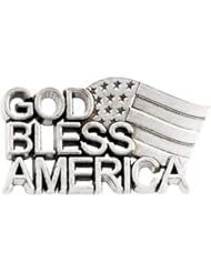 God Bless America Lapel Pin in Sterling Silver