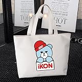 韓流グッズ 可愛 ファッション VIP hiphop IKON BOBBY/B.I SHOW TIME バッグ ハンドバッグ (ホワイト)