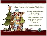 Country Christmas Holiday Party Invitation - Set of 20