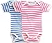 Organic Short Sleeve Babybody One Piece - 0-3m Blue Stripe