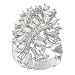 Tressa Silvertone Round and Baguette-cut Cubic Zirconia Unique Design Ring
