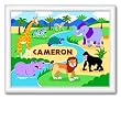 Wild Animals Large Gloss White Personalized Print