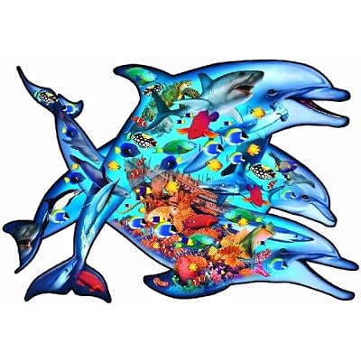 Deep Blue Sea Shaped Jigsaw Puzzle by Dennis Rogers 1000pc