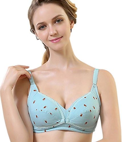 CAKYE® Women's Comfort Maternity Nursing Bra Breastfeeding Bra (Small/ 34B/34C, Blue)
