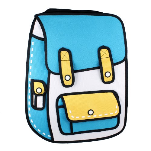 Funny 3D Cartoon Backpack Bags - Blue