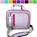 Grey with Pink Trim Durable Protective Shoulder Carrying Bag with Removable Shoulder Strap for Verizon Wireless New Motorola Xoom Multi-Touch 10 inch Tablet (Android 3.0 Honey comb Platform), Many Color Available, Pink