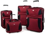 American Tourister Acclaim 4 Piece Nested Luggage Set,Burgundy,One Size