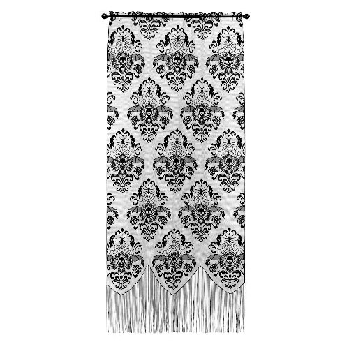 Heritage Lace Halloween Damask 38-Inch Wide by 84-Inch Drop Panel, Black