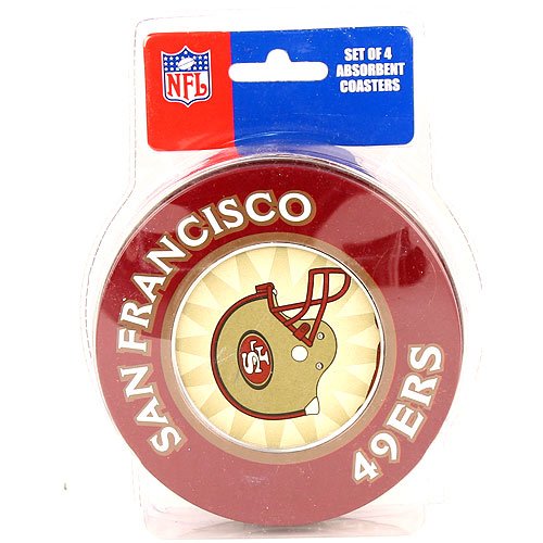 San Francisco 49ers Set of 4 Absorbant Coasters in Tin