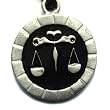 Libra the Scales, European Zodiac Pewter Pendant with Adjustable Cord Necklace