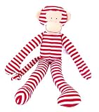 Alimrose Designs Red Striped Monkey Rattle Animal Toy -Designed in Australia
