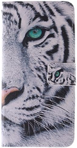 Wiko Getaway Case Wiko Getaway Flip Kickstand Case,MOUSE Monster Stylish Tribe White Tiger Design Premium Pu Leather [Stand Feature] Flip Kickstand Case Cover for Wiko Getaway