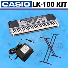 Casio LK100 Lighted Keyboard With LCD Display & Power Supply and Keyboard Stand