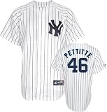 Andy Pettitte Jersey: Adult 2010 Majestic Home Pinstripe Replica #46 New York Yankees Jersey - Small