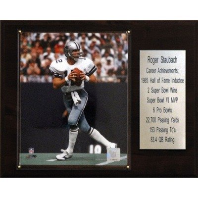 NFL Dallas Cowboys Roger Staubach Photo Career Stat Plaque