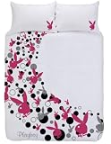 Kitchen & Housewares : ZAP PLAYBOY TRAILING BUNNY WHITE DOUBLE DUVET SET