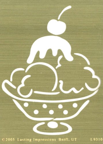 Brass 4x6 Embossing Template: Ice Cream Sundae