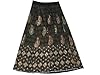 Womans Maxi Skirt Boho Hippy Gypsy Black Gold Paisley Allover Beaded Skirt