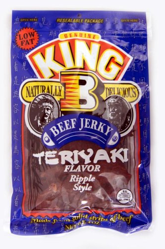 King B Jerky, Ripple Teriyaki Flavor, 4-Ounce Units (Pack of 8) by King B
