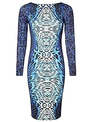 Leopard Print Halter Long Sleeves  Dress