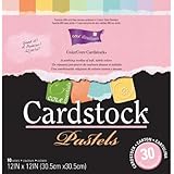 Darice GX-3000-03 30-Pack Core'dinations Core Essentials Collection Cardstock Paper Sheets, Pastels, 12 by 12-Inch
